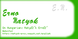 erno matyok business card